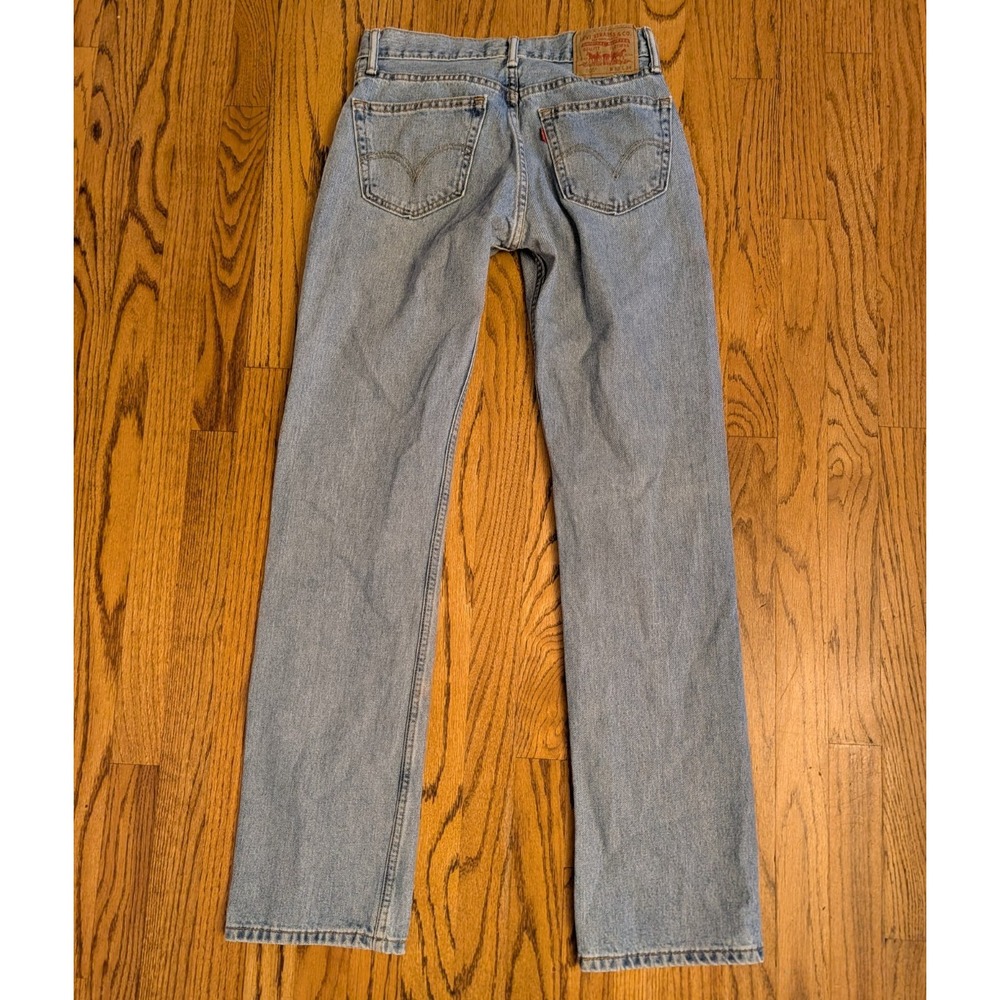 Levi's 505 Regular Fit Straight Leg Jeans Mens 30x34 Light Wash Blue Denim Y2K - Picture 7 of 15